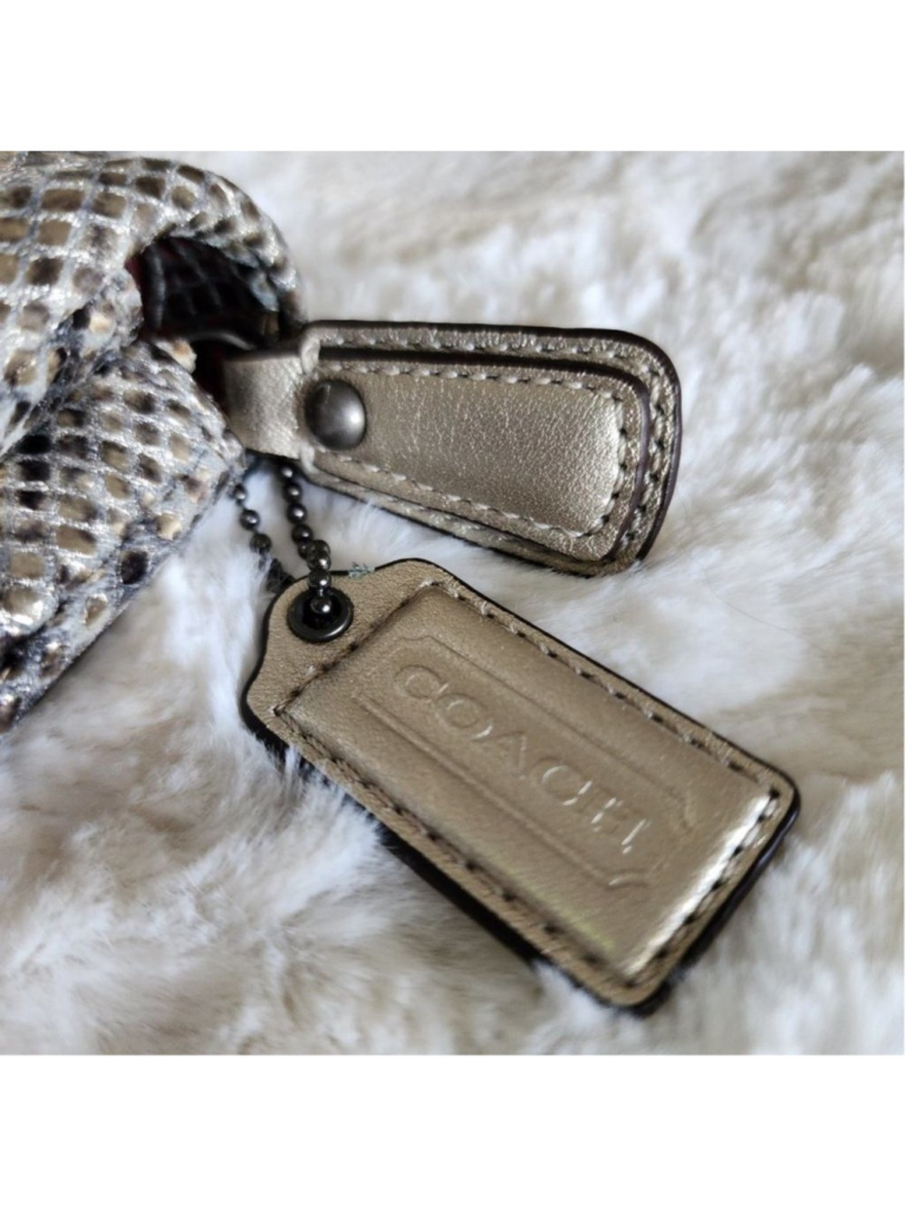 NWOT Coach Limited Edition Metallic Snakeskin Clutch - Picture 9 of 16